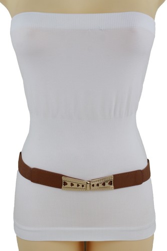 4 Pack Women Skinny Elastic Belt, Ladies Stretch Belt for  display picture 1