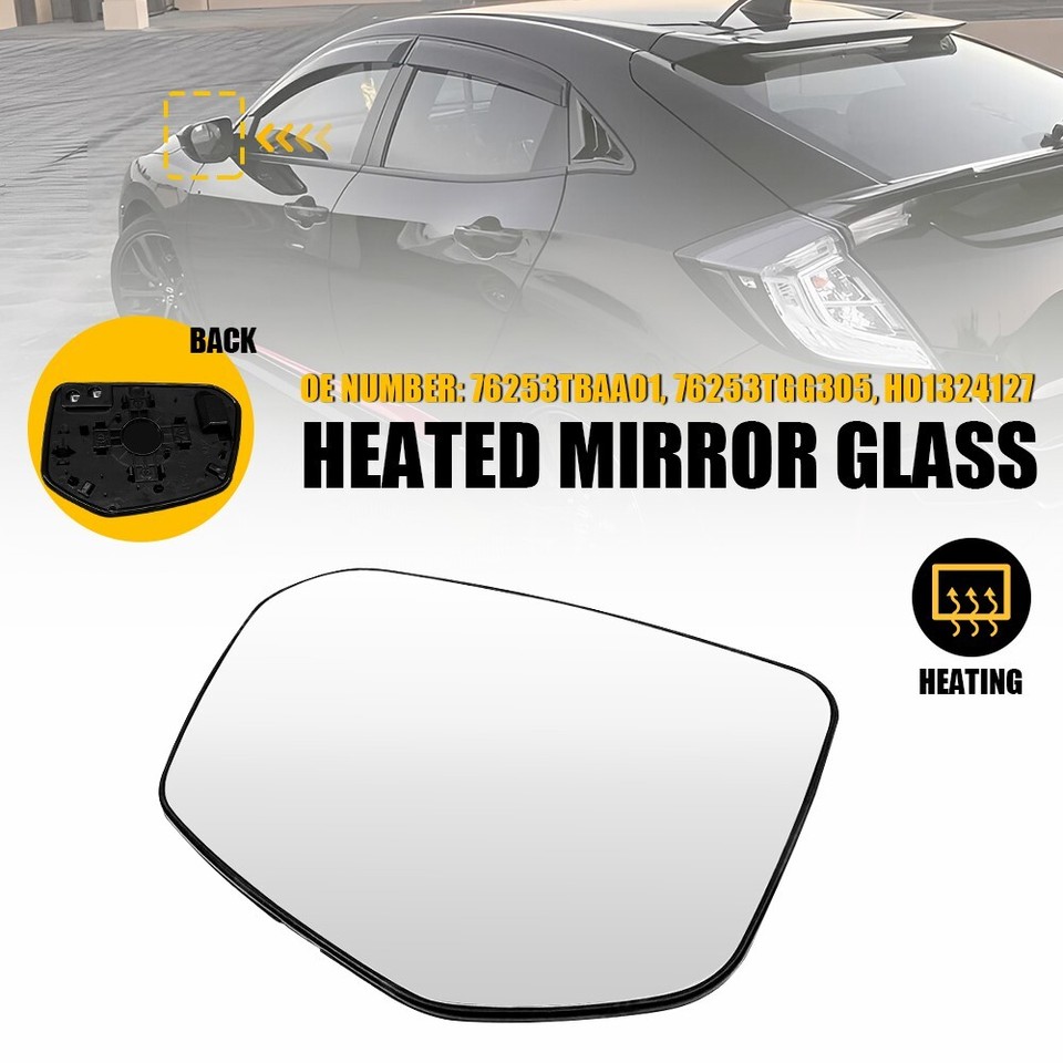 Driver Left Side Mirror Glass Accessories Fit 20162021 Honda Civic