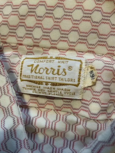 Vintage 60s 70s Norris Comfort Knit Pattern Print Disco Mod Button Front Shirt - Picture 5 of 9