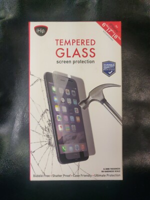 iHip Tempered Glass Screen Protector Scratch Resistant, iPhone 6/7/8 plus