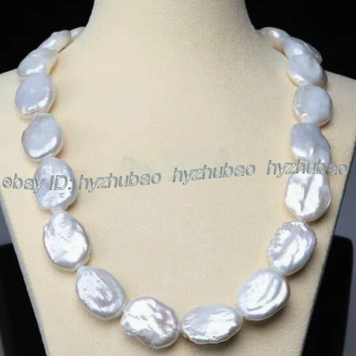 Huge 18-22mm Natural South Sea White Baroque Reborn Keshi Pearl Necklace 20 inch