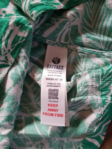 Fat Face Remy Skirt UK24 Green White Tropical Leaf BNWT - Picture 6 of 9