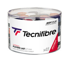 Tecnifibre PLAYERS LAST Tennis Racket Overgrips - Box of 48 - 0.7mm - Assorted