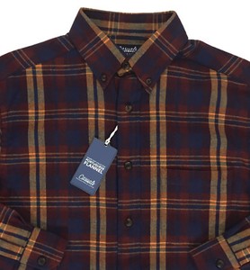 Men's R\u0026Y CASUALS Maroon Gold Plaid 