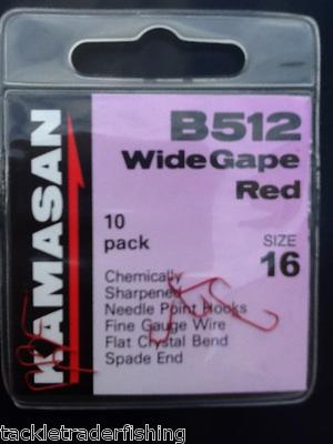 KAMASAN B512 WIDEGAPE ROT SPATENENDHAKEN - MINUTENWHISKER BARB - 10ER-PACK