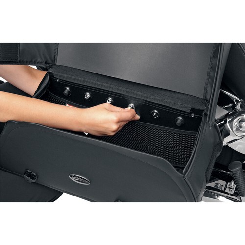 Saddlemen Cruis'n Slant Saddlebags w/ Pouch - Plain (Black) Large | 3501-0384 - Picture 2 of 5