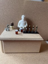 Bancone barra angolo sinistro MDF scala 1:12 casa delle bambole solo miniatura bar in vendita