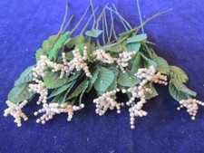 Vintage Millinery Flower Collection Ivory Beaded Blooms 17 Stems H4715