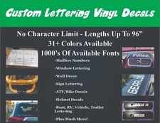 Custom Vinyl Lettering Die Cut Decals Transfer Stickers -Custom Text Any Font