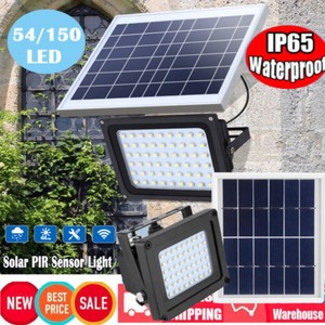 Details About 54 150 Led Solar Power Flood Light Sensor Activate Outdoor Garden Landscape Lamp