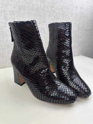 Stivaletti donna Topshop bordeaux ecopelle serpente tacco medio taglia UK 5 nuovi - Foto 8 di 12