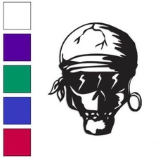 Biker Skull, Vinyl Decal Sticker, Multiple Colors Sizes 799