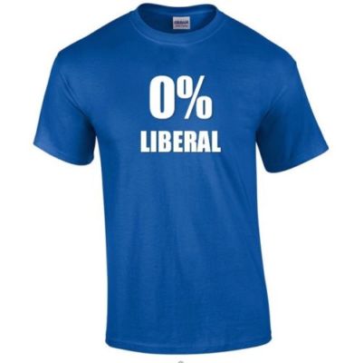 0 % LIBERAL T-Shirt Pro Trump Conservative Funny Royal Blue Shirt  S - 5XL