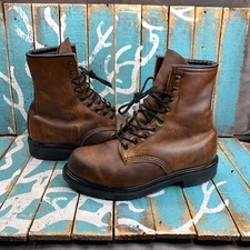 Vintage Red Wing Lace up 23013 Soft Toe Worn Boot Mens 7.5(3E) Made in USA
