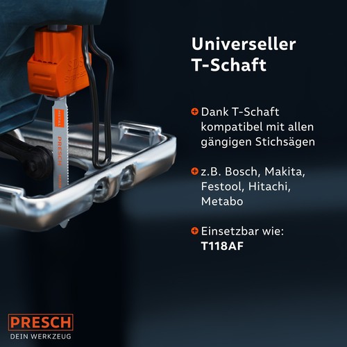 Presch Stichsägeblätter Metall Profi 10 Stk. - Für rostfreie Stähle (1-3mm) - Bild 3 von 8