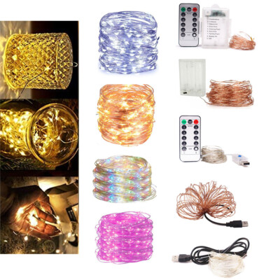 USB Batterie Power LED Lichterkette Kupferdraht für Xmas Party Dekoration DE