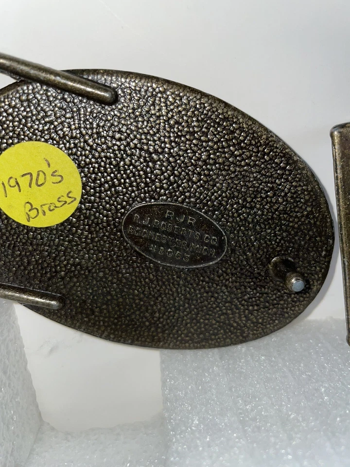 Lote De 2 Hebilla De Cinturón Chevrolet De Colección Automóvil RJR Color Latón Rochester, MI Foto 3 de 4