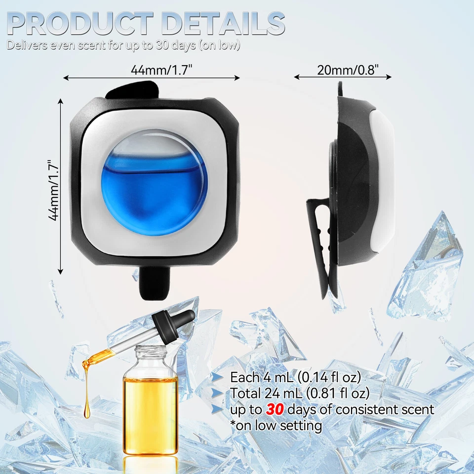6x Ambientador de aire con clip de ventilación para automóvil aromaterapia difusor de olor camión eliminador de olores Foto 3 de 4