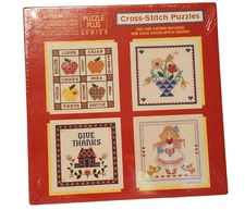 Springbok Hallmark Puzzle plus Jigsaw Vintage Cross Stitch  4 Mini Patterns 