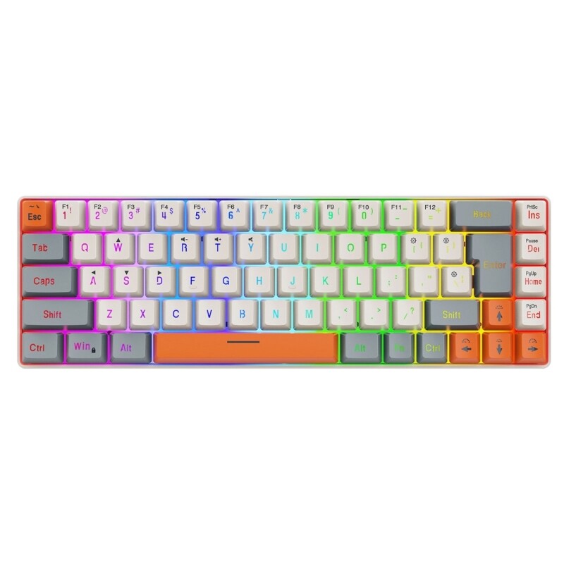 68-Key Stylish USB Gaming Keyboard with ARGB Backlighting for PC Enthusiasts