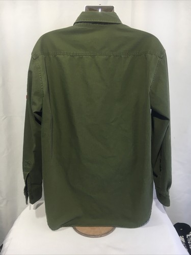 Camisa Polo Ralph Lauren Botón Ejército Militar OG 107 Hombres XL Espiga. - Imagen 5 de 10