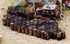 N Scale Oil Drum Piles Over 80 Oil Drums in 4 Piles Painted