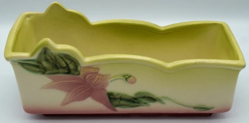 Vintge Hull W14-10" Pottery Woodland Window Box Planter Pink Yellow & Green