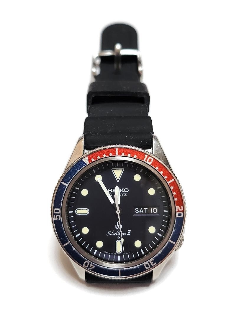 SEIKO SILVER WAVE DIVERS 7546 1978ヴィンテージ Seiko SilverWave Z 7546-606A Quartz Pepsi Bezel Vintage