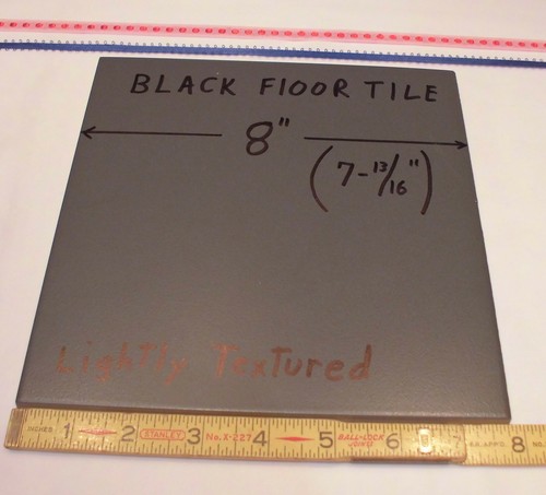 1 pc. *Matt Black-Gray* Ceramic / Porcelain Floor Tile 8" X 8" Lightly Textured - Picture 2 of 10