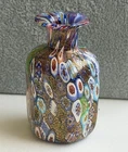 Vintage MCM MURANO MURRINE MILLEFIORI ART GLASS MINI VASE Gold