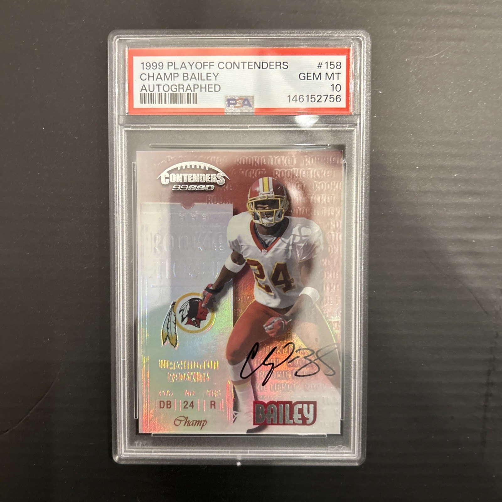 CHAMP BAILEY 1999 PLAYOFF CONTENDERS ROOKIE AUTOGRAPH PSA 10 GEM MINT 