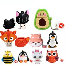Cartoon Animal USB Flash Drive Pendrive 4GB-128GB Penguin Cat Owl Fox Lion Bee