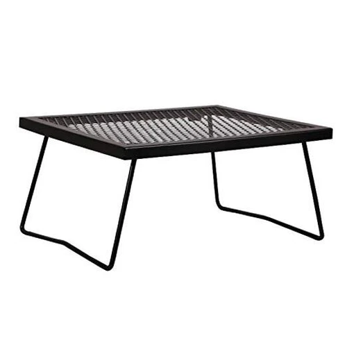  Folding Campfire Grill Heavy Duty Steel Grate, Portable Camp Fire Black Medium