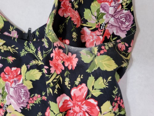 Vintage Laura Ashley Floral Dress Long Cottagecore Prairie Size 12 Black Flower - Picture 5 of 13