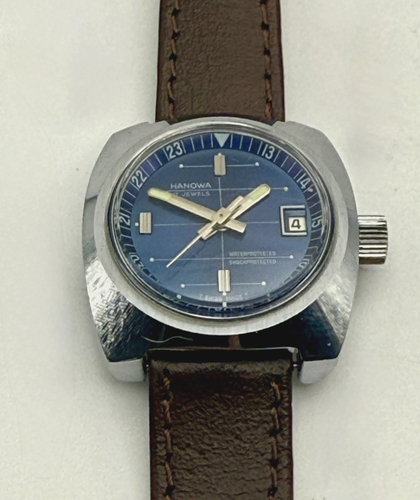 Reloj estilo buceo Hanowa vintage años 70 para mujer 27 mm manual 17 joyas cal. EB 8461 - Imagen 6 de 8