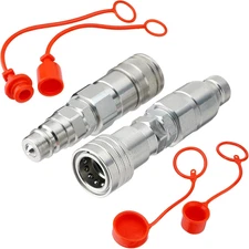 1/2" Flat Face ISO 16028 to Ag ISO 5675 Pioneer Style Hydraulic Quick Connect Co