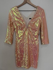 Venus NWT Women’s Size XS Iridescent Pink Sequin Body Con Party Dress
