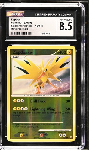 Pokemon Zapdos Supreme Victors 48/147 Reverse Holo CGC 8.5