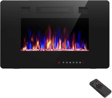 30 inch Recessed and Wall Mounted Electric Fireplace, Low Noise,Fit for 2 x 4 an