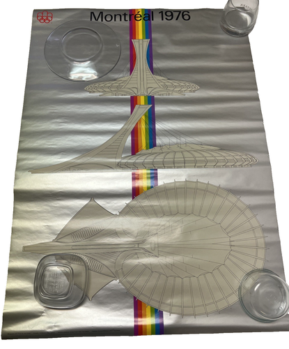 Poster Vintage 1976 Montreal XXI Olimpiadi Canada Architettura Arcobaleno COJO - Foto 2 di 14