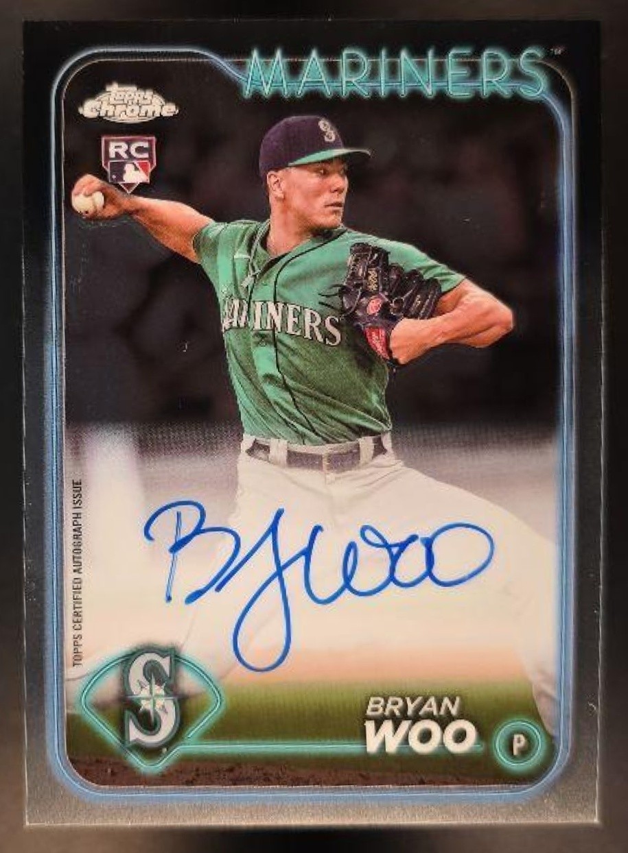 2024 Topps Chrome Bryan Woo #RA-BWO Rookie Auto RC Mariners