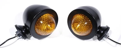Clignotant Bullet En Métal Noir Halogène Pour Harley Honda Suzuki Chopper - Photo 1/2