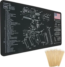 Gun Cleaning Mat for Glock - 24" X12" Gun Mat Black (With 6" Swabs)