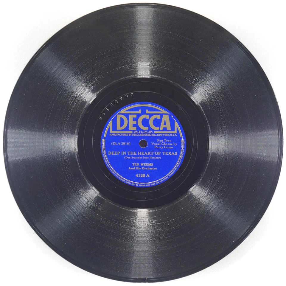 TED WEEMS Deep In The Heart Of Texas / Ollie Ollie Outs In Free DECCA 4138 VG+ Foto 2 de 4