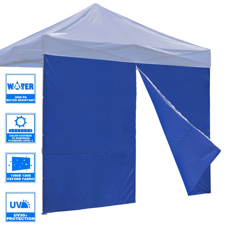 InstaHibit Privacy Sidewall Zipper UV30+ Fits 10x10ft Canopy Camping 1 Piece