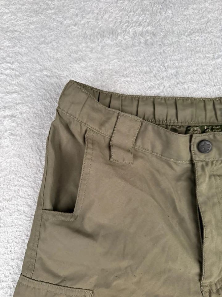 Boy Scouts Shorts Youth Medium Green Switchbacks NO LEGS Polyester READ - Image 4 of 4