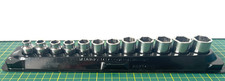 SNAP ON 212YFSMY 12pc 3/8"Drive METRIC FDX Shallow Socket Set 8-19mm 6PT USED