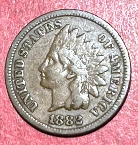 1882 US Indian Head Cent! "LIBERTY" Shows! FINE! Old US Coin!