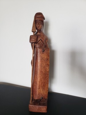 Warrior with Shield and Spear Statue  Hand Carved.