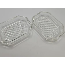 2 Antique EAPG PRESSED GLASS Vintage Open Master Salt Dish Dip Cellar